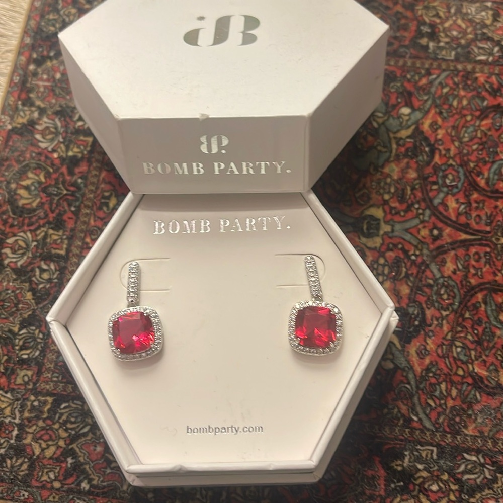 Bomb Party pierced Ruby Earrings